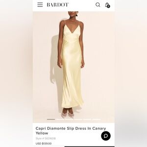 Capri diamonte slip dress in canary yellow